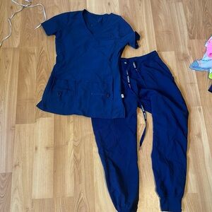 MedCouture Navy Blue Scrub Jogger Set
